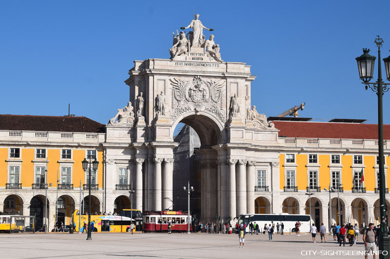 Arco da Rua Augusta, Lissabon, Portugal, Sehenswürdigkeiten, Praça do Comércio