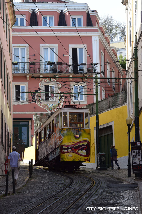 Lissabon, Portugal, Sehenswürdigkeiten, Standseilbahn